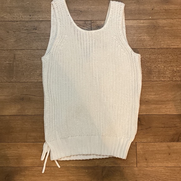 Cotton by Autumn Cashmere XS Off White Knit Tank Top - Picture 2 of 4